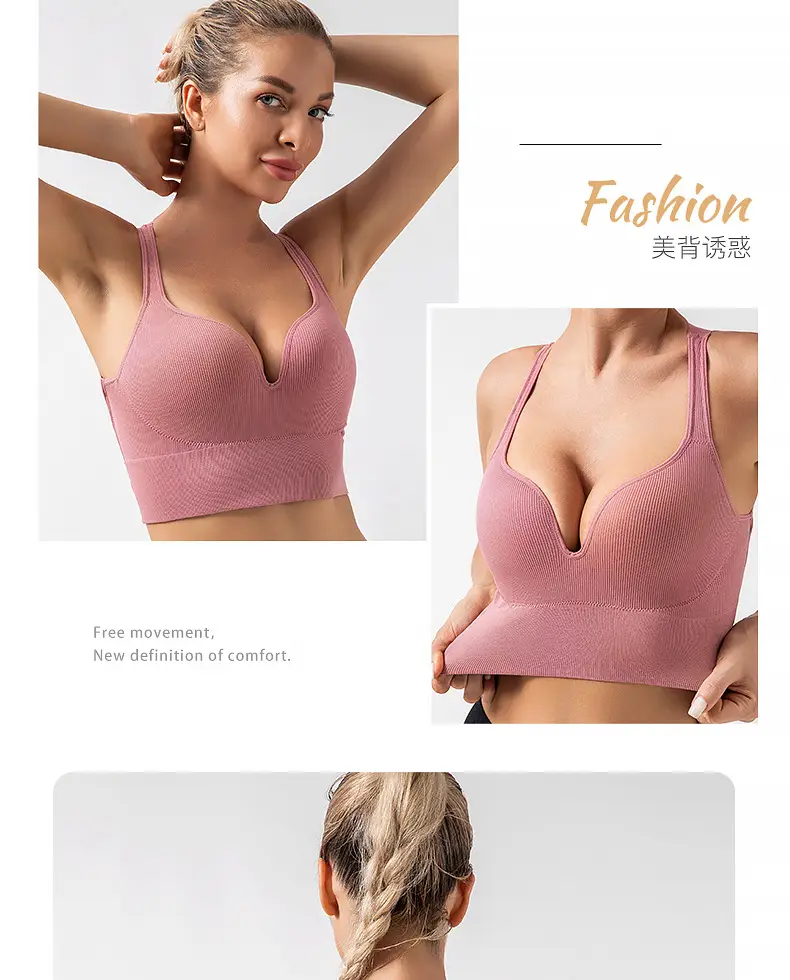 Pink Cross-Back Sports Bra for Plus Size Women — feature 20