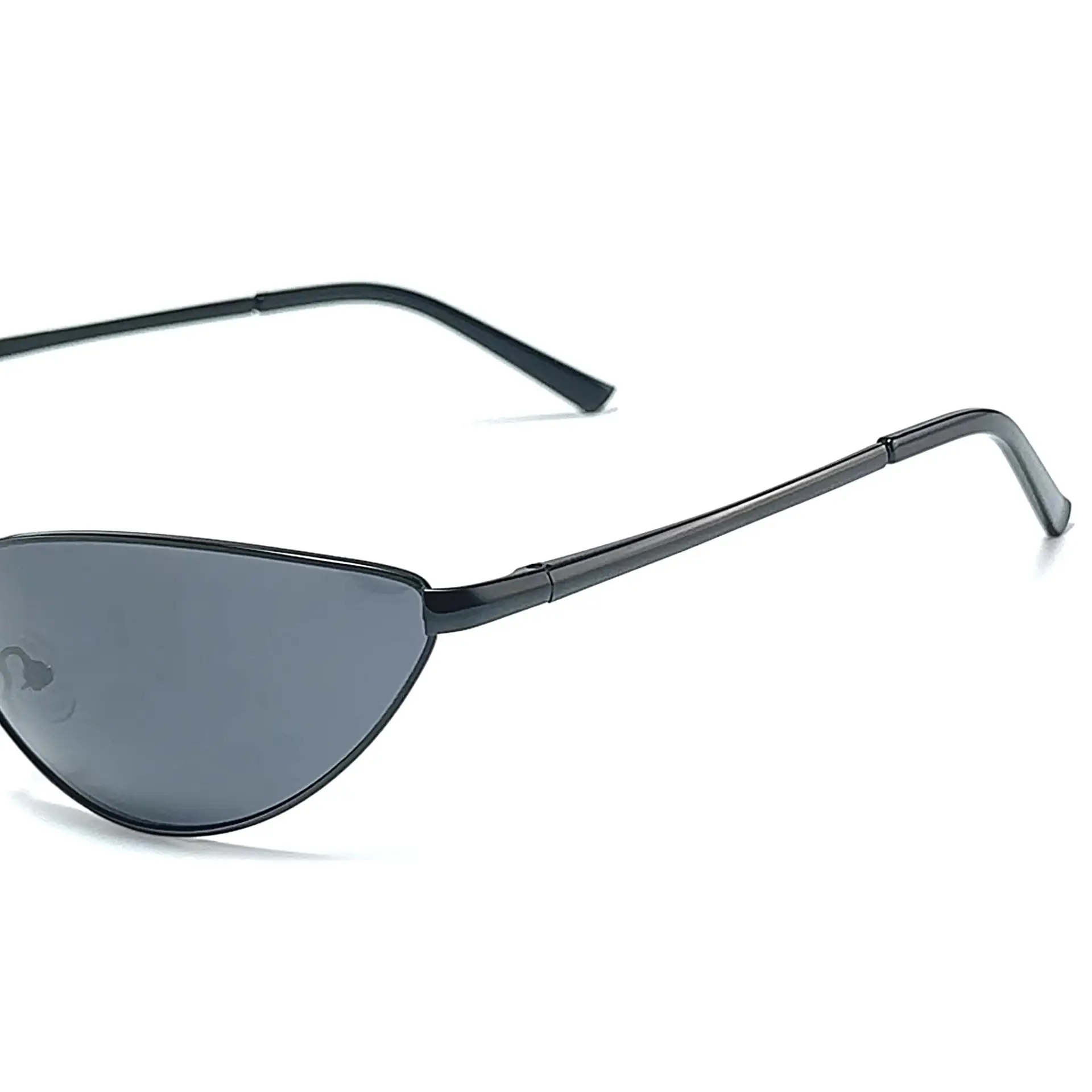 Men Polarized Cat Eye Sunglasses Metal Frame Brown - Image 8