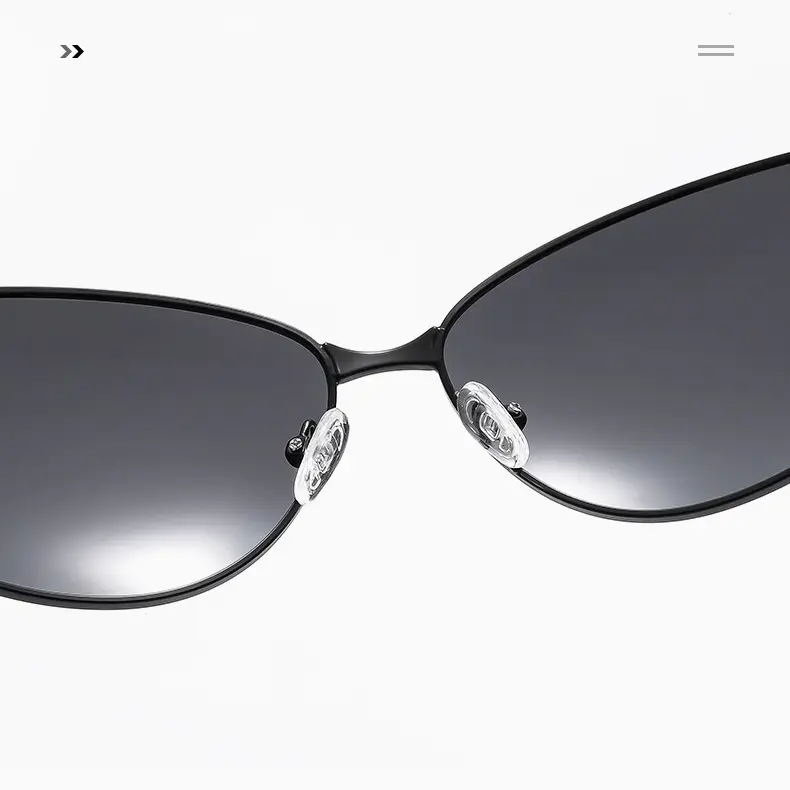 Men Polarized Cat Eye Sunglasses Metal Frame Brown — feature 11