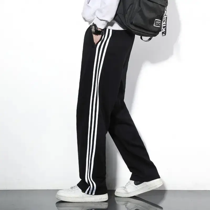 2024 Ice Silk School Pants Navy Blue Three Bars - Image 3