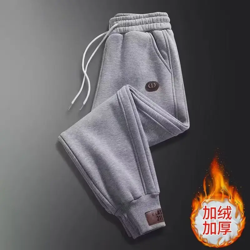 Men's Black Fleece Heavy Sweatpants 2024 Winter Casual - Image 8