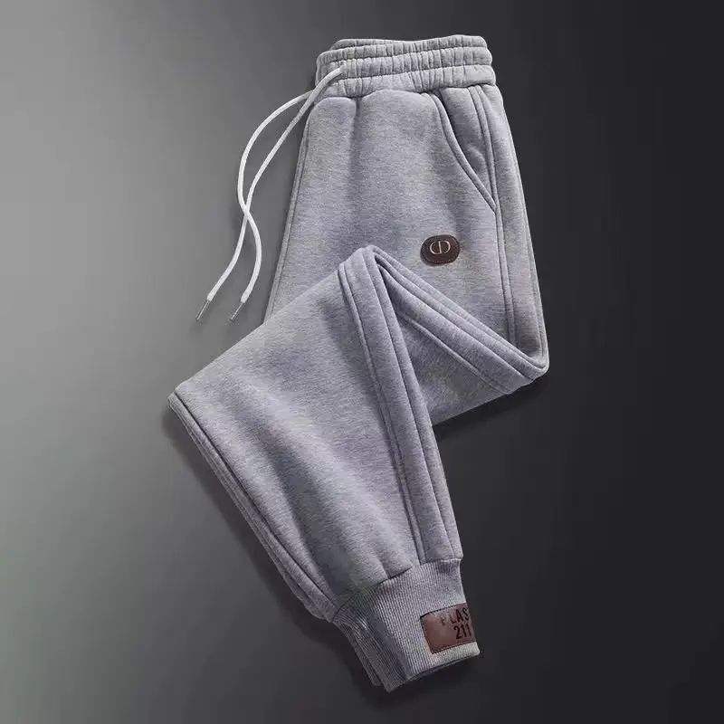 Men's Black Fleece Heavy Sweatpants 2024 Winter Casual — feature 5