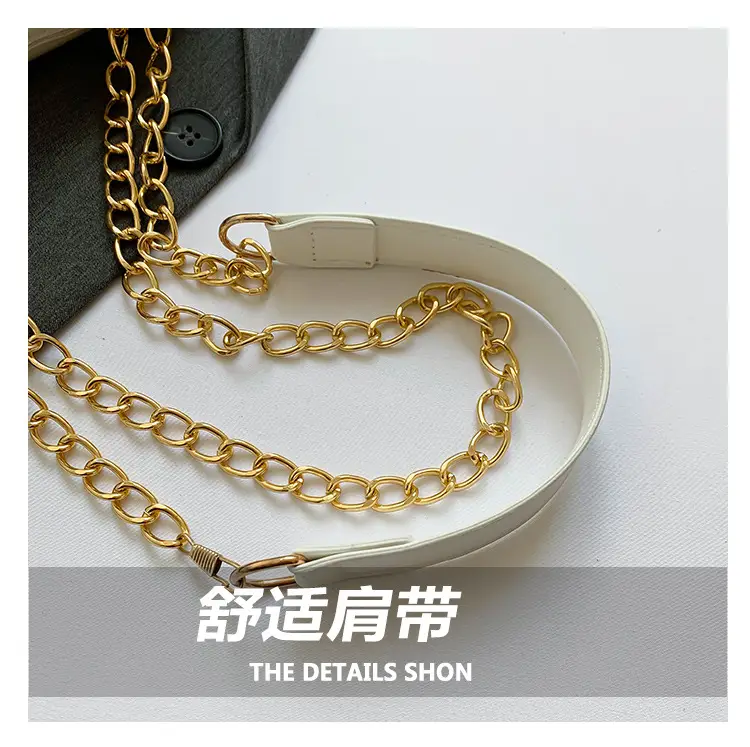 Gold Croc Leather Chain Shoulder Bag for Women — feature 5