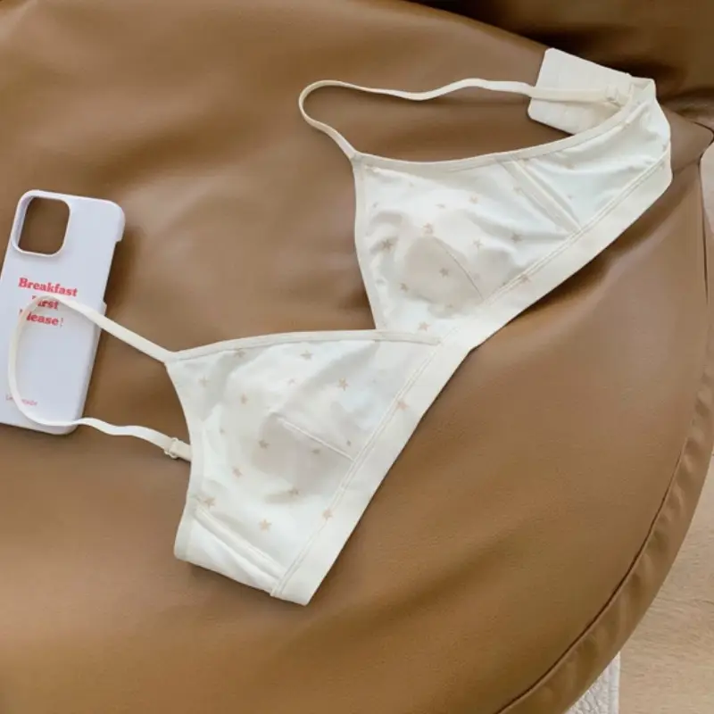 Xin Bang Bra Lightweight Breathable Rabbit Ear Cup Small Chest Push-up Underwear Women's Summer Comfortable Anti-bump Bra without Steel Ring