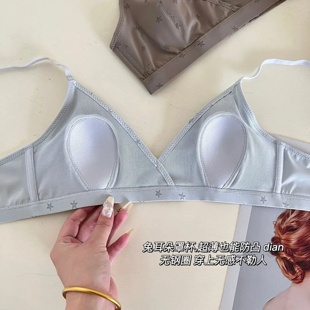 Xin Bang Bra Lightweight Breathable Rabbit Ear Cup Small Chest Push-up Underwear Women's Summer Comfortable Anti-bump Bra without Steel Ring — feature 16