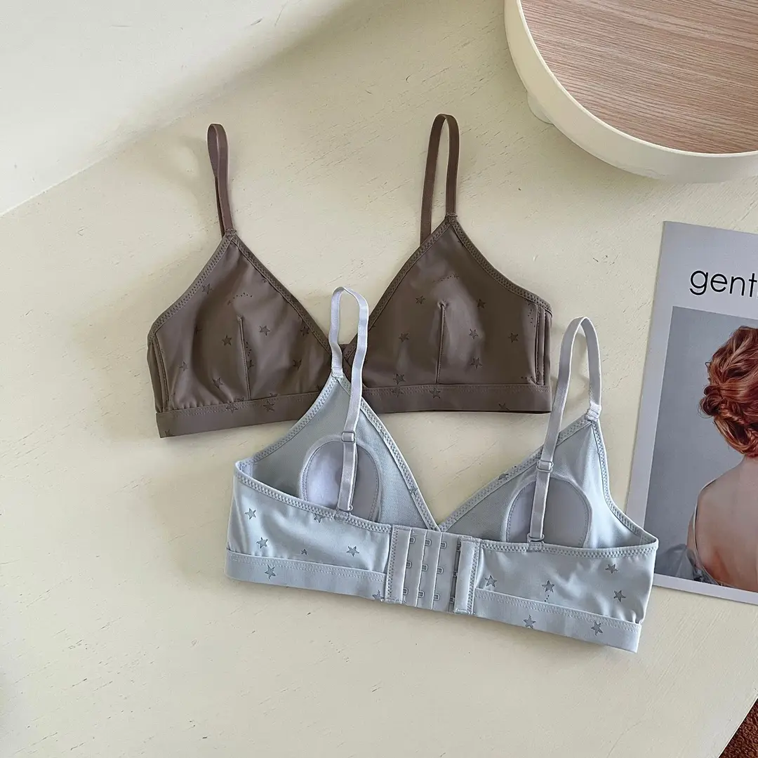 Xin Bang Bra Lightweight Breathable Rabbit Ear Cup Small Chest Push-up Underwear Women's Summer Comfortable Anti-bump Bra without Steel Ring — feature 18
