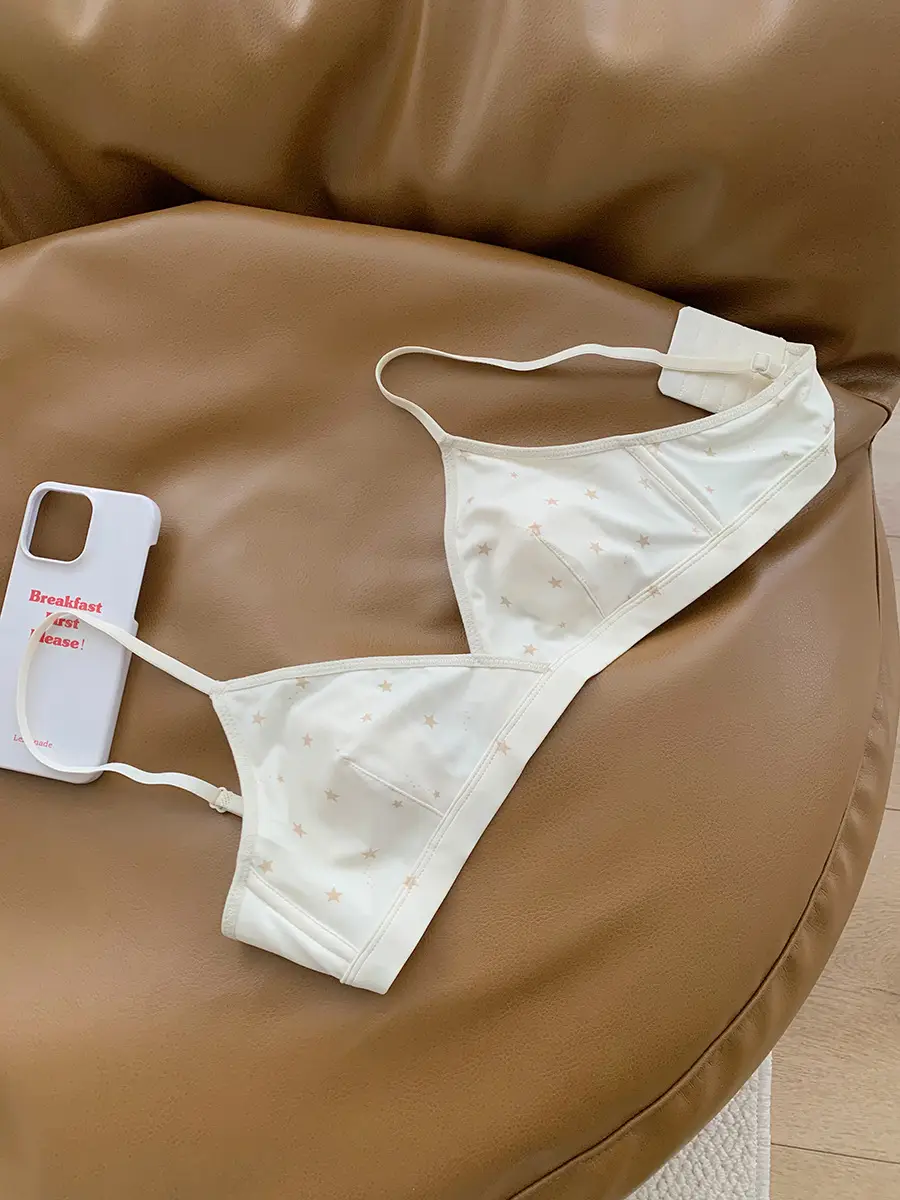 Xin Bang Bra Lightweight Breathable Rabbit Ear Cup Small Chest Push-up Underwear Women's Summer Comfortable Anti-bump Bra without Steel Ring