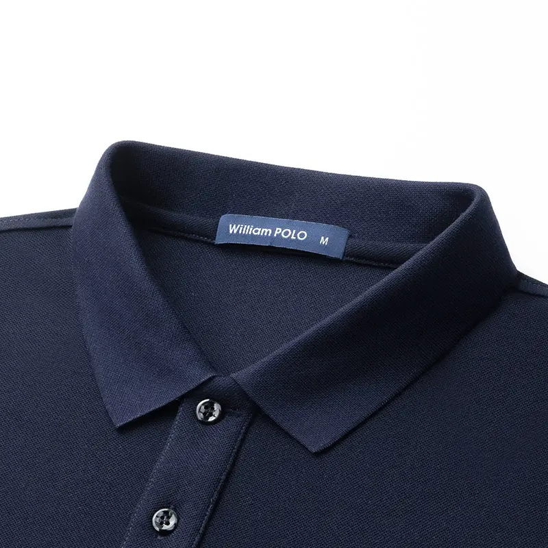 King Paul Long Sleeve Polo Shirt Navy Blue Men's Casual Wear