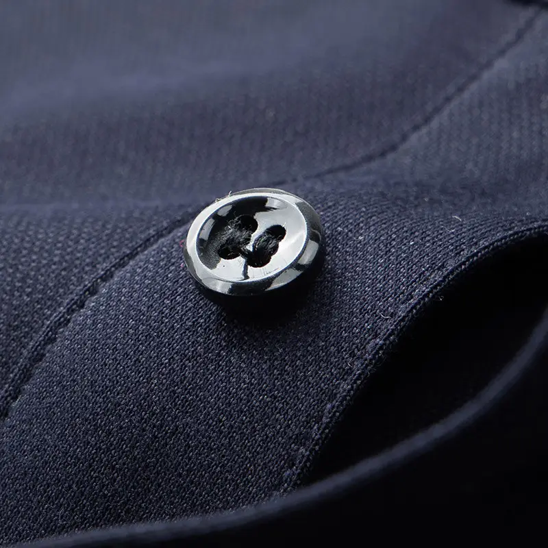 King Paul Long Sleeve Polo Shirt Navy Blue Men's Casual Wear