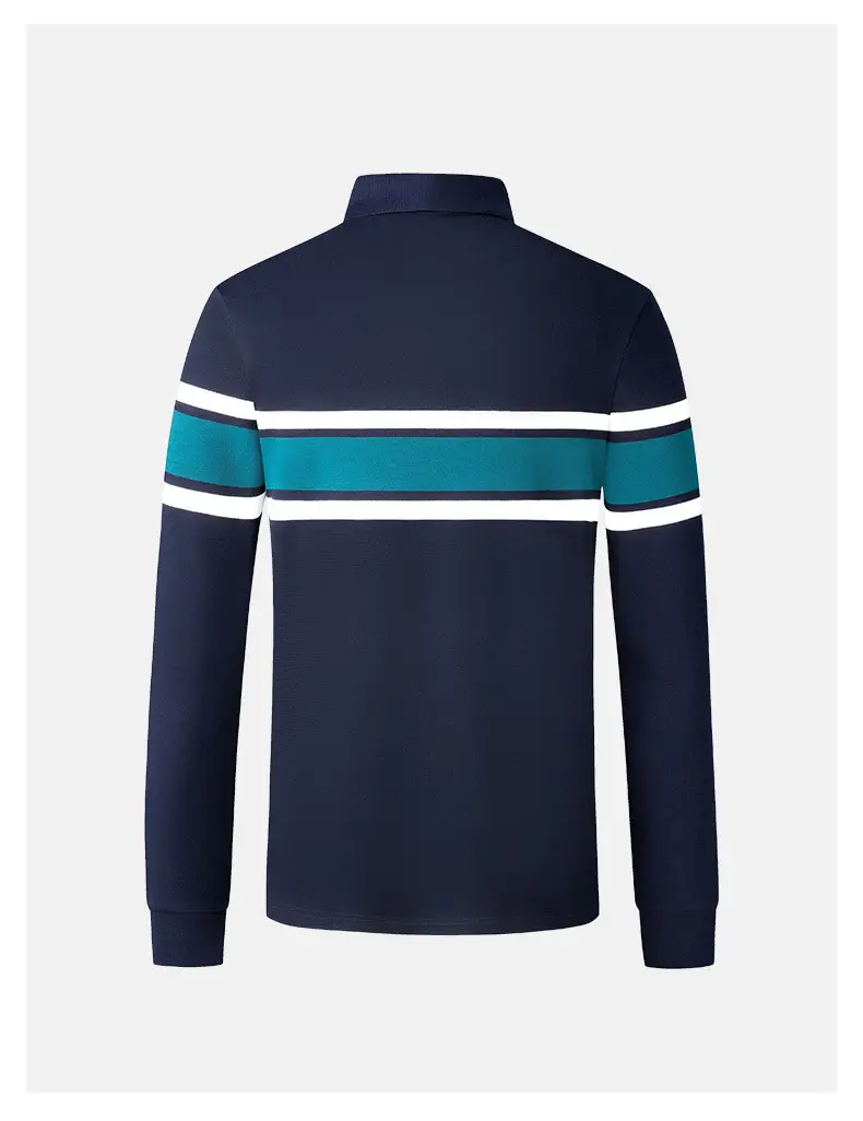 King Paul Long Sleeve Polo Shirt Navy Blue Men's Casual Wear — feature 4