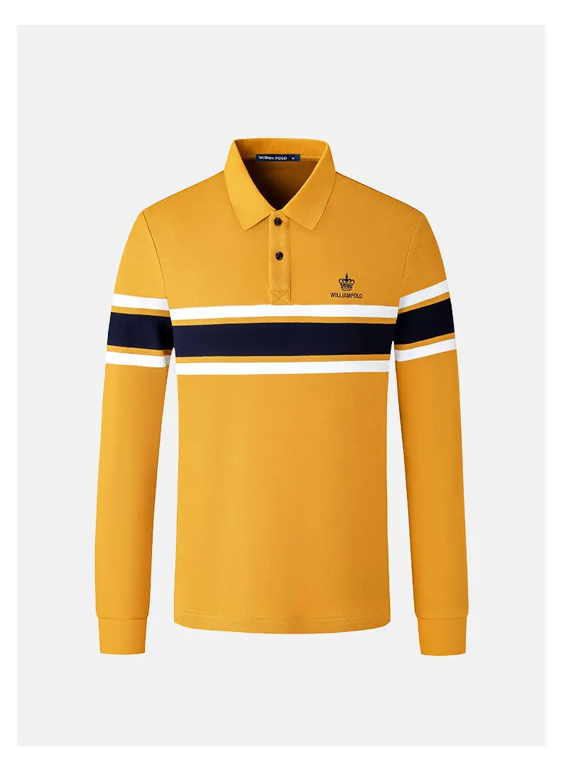 King Paul Long Sleeve Polo Shirt Navy Blue Men's Casual Wear — feature 8