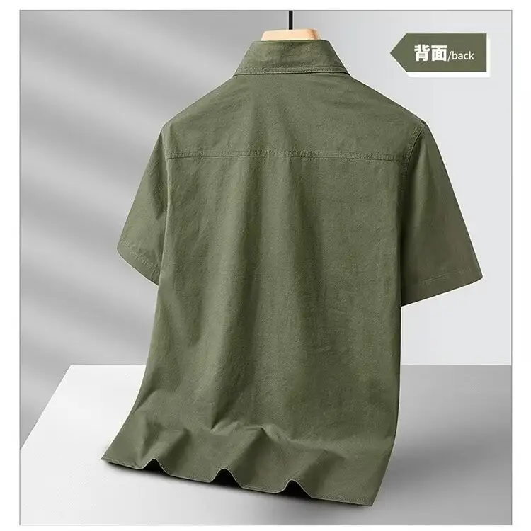 Men's Navy Blue Casual Short Sleeve Shirt - Image 6