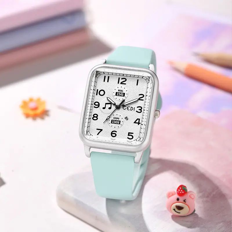 Women's White Digital Analog Watch with Silicone Band - Image 7
