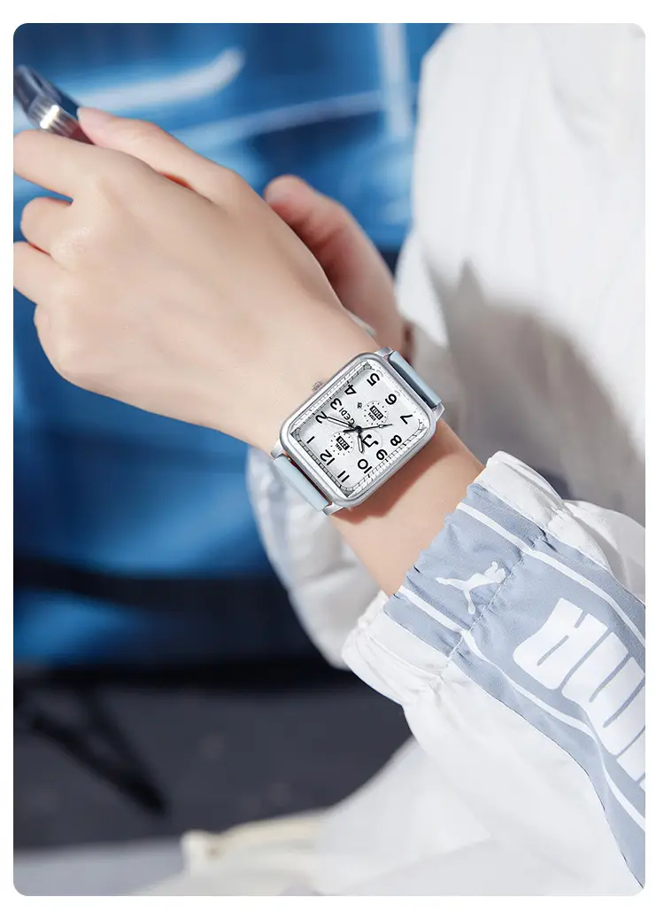 Women's White Digital Analog Watch with Silicone Band — feature 11