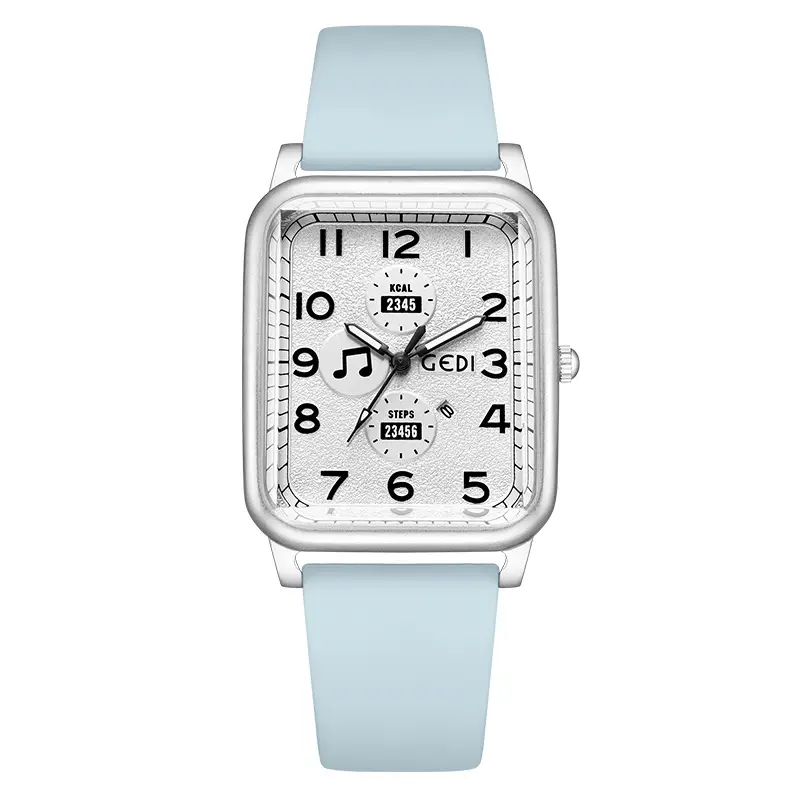 Women's White Digital Analog Watch with Silicone Band - Image 4