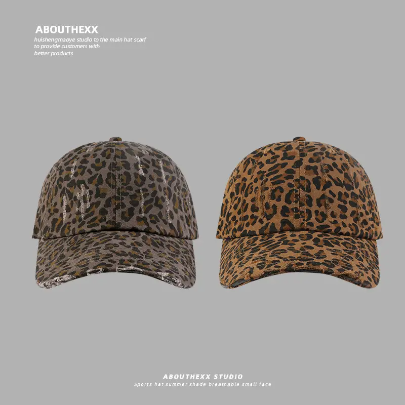 Leopard Print Baseball Cap Women Men Casual Sun Hat - Image 4