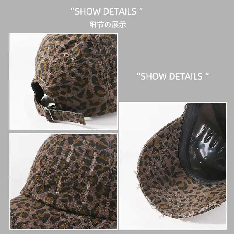Leopard Print Baseball Cap Women Men Casual Sun Hat - Image 5