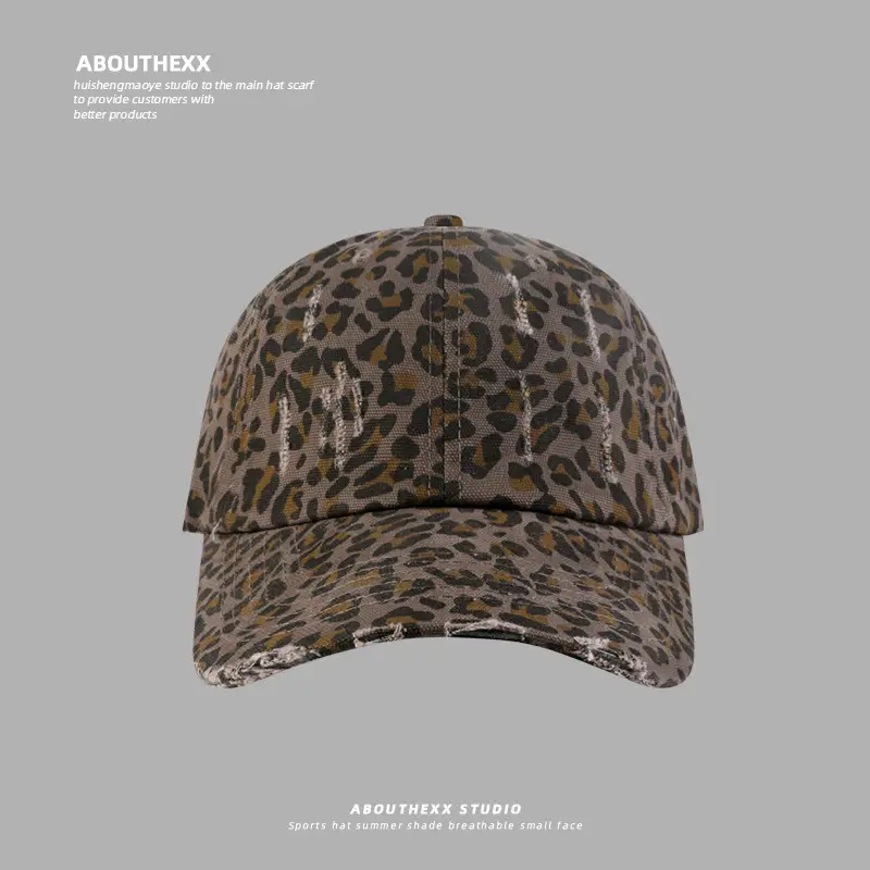Leopard Print Baseball Cap Women Men Casual Sun Hat - Image 2