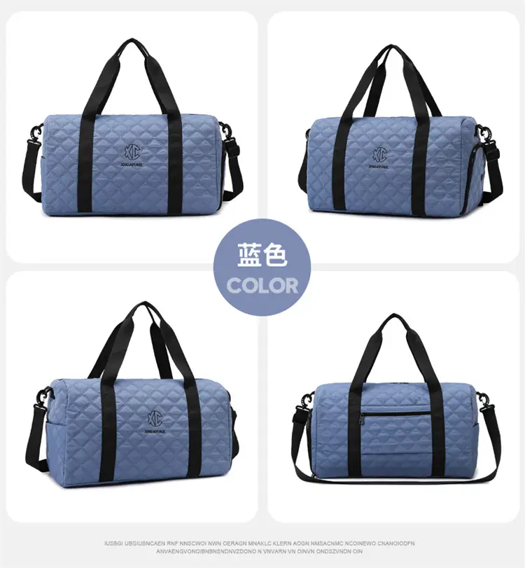 White Quilted Shoulder Bag Large Capacity Travel Luggage Bag — feature 22