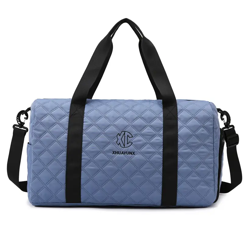 White Quilted Shoulder Bag Large Capacity Travel Luggage Bag - Image 6