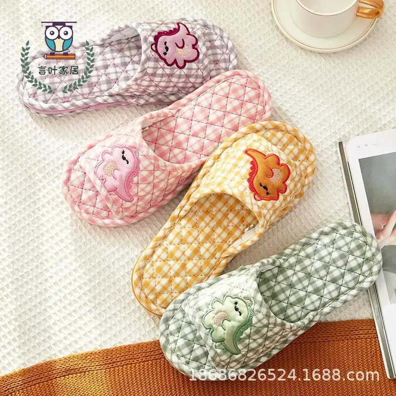 Cross-border Cotton Fabric Couple Slippers for Men and Women Spring and Autumn Home Indoor Thickened Non-slip Quiet Wood Floor - Image 10