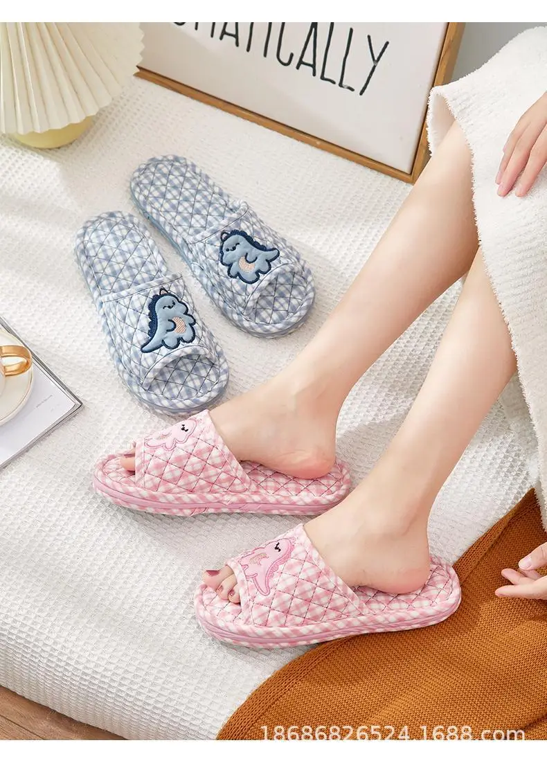 Cross-border Cotton Fabric Couple Slippers for Men and Women Spring and Autumn Home Indoor Thickened Non-slip Quiet Wood Floor — feature 14
