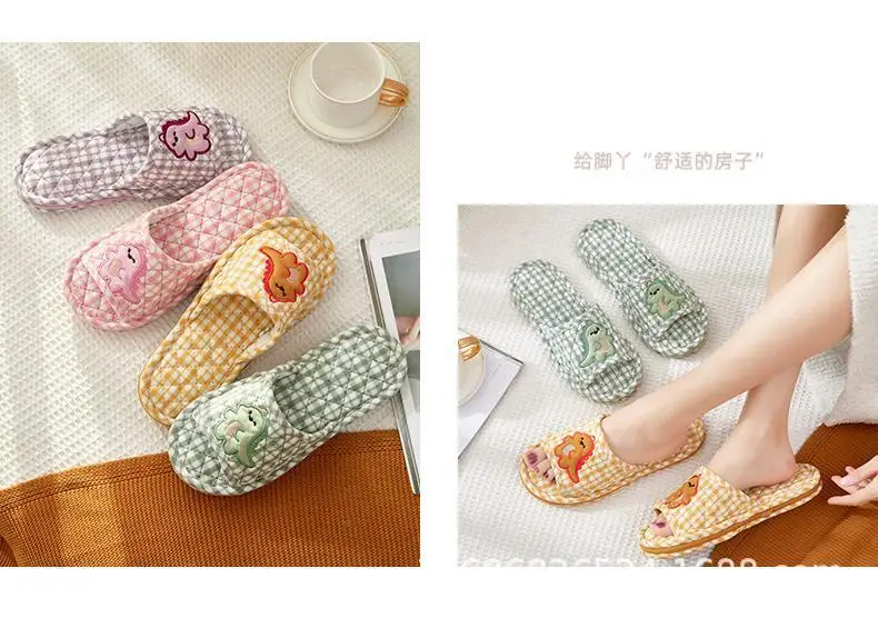 Cross-border Cotton Fabric Couple Slippers for Men and Women Spring and Autumn Home Indoor Thickened Non-slip Quiet Wood Floor — feature 18