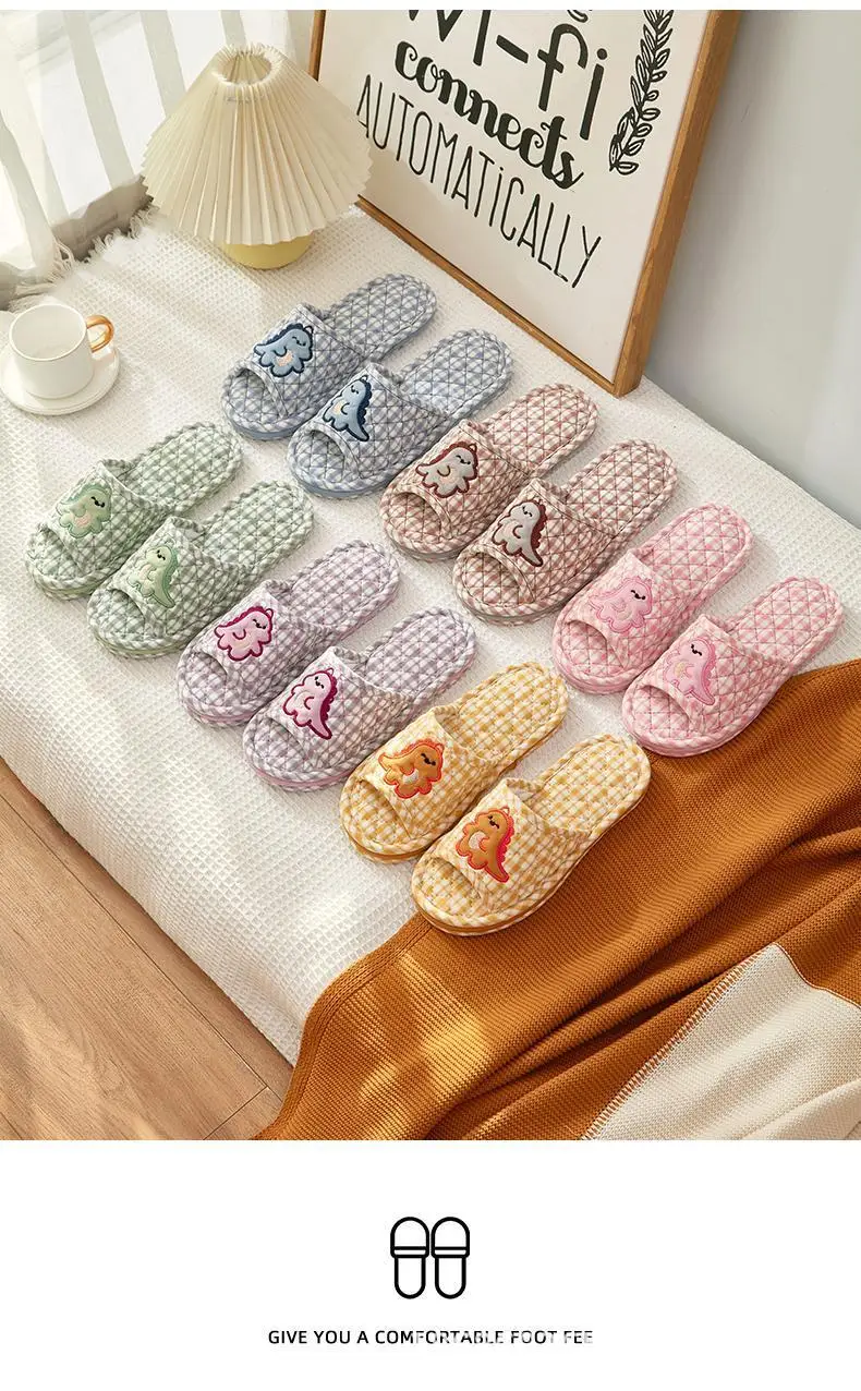 Cross-border Cotton Fabric Couple Slippers for Men and Women Spring and Autumn Home Indoor Thickened Non-slip Quiet Wood Floor — feature 20