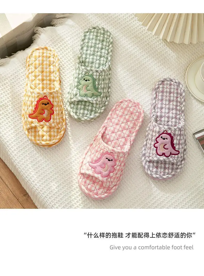 Cross-border Cotton Fabric Couple Slippers for Men and Women Spring and Autumn Home Indoor Thickened Non-slip Quiet Wood Floor — feature 5