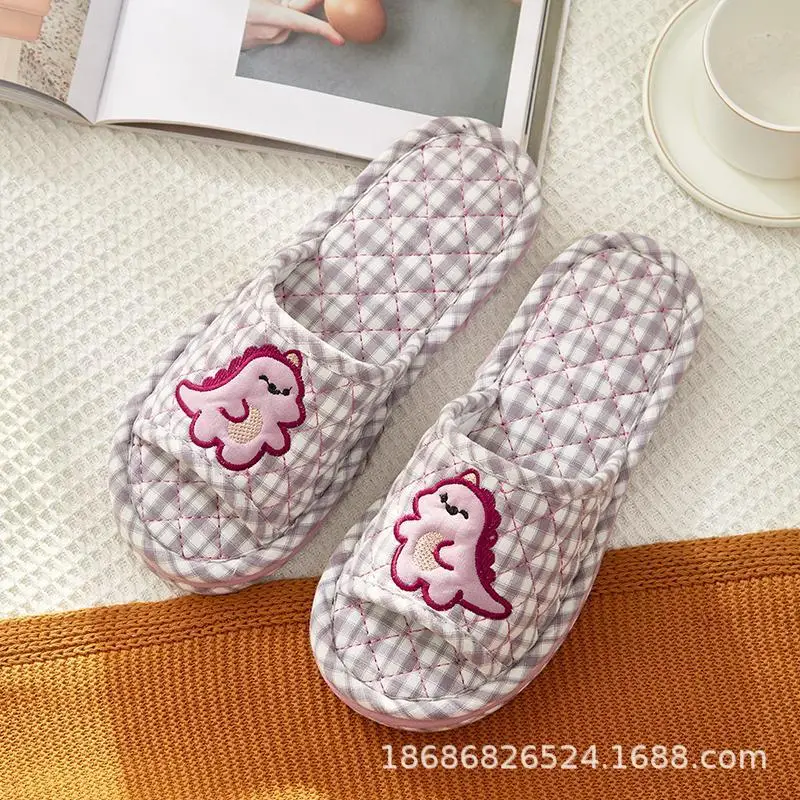 Cross-border Cotton Fabric Couple Slippers for Men and Women Spring and Autumn Home Indoor Thickened Non-slip Quiet Wood Floor - Image 4