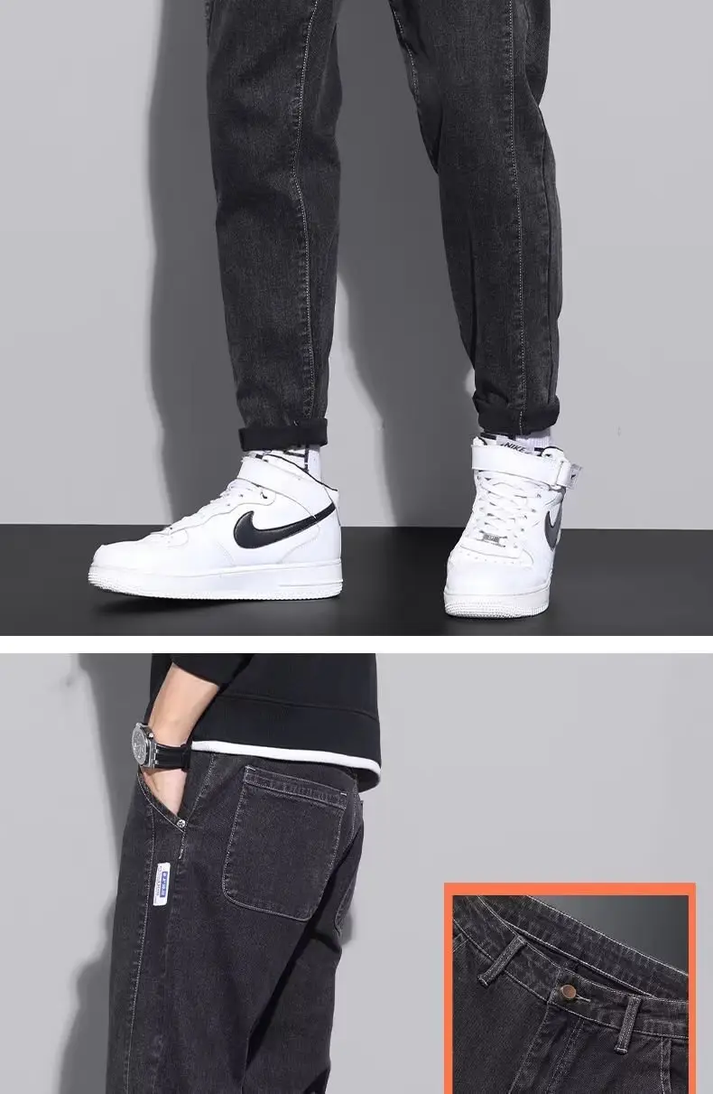 Men Dark Gray Cropped Jeans Spring 2024 — feature 15