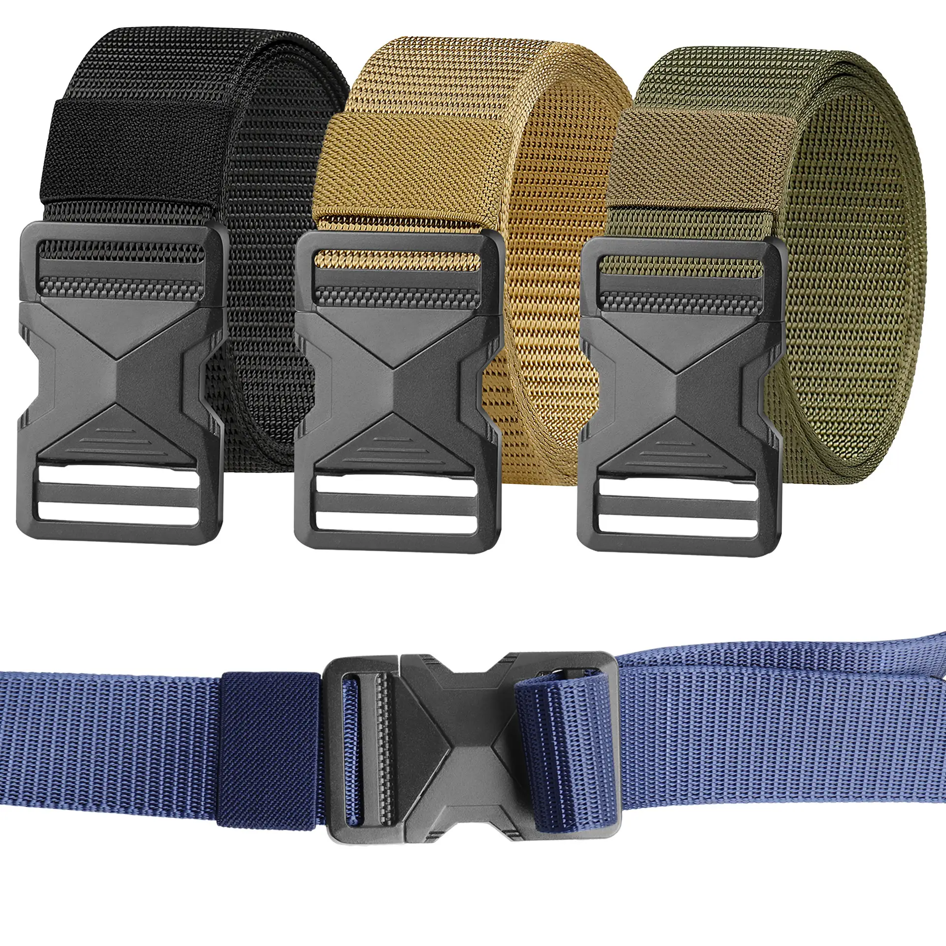 Men's Black Tactical Nylon Belt with Quick Release Buckle