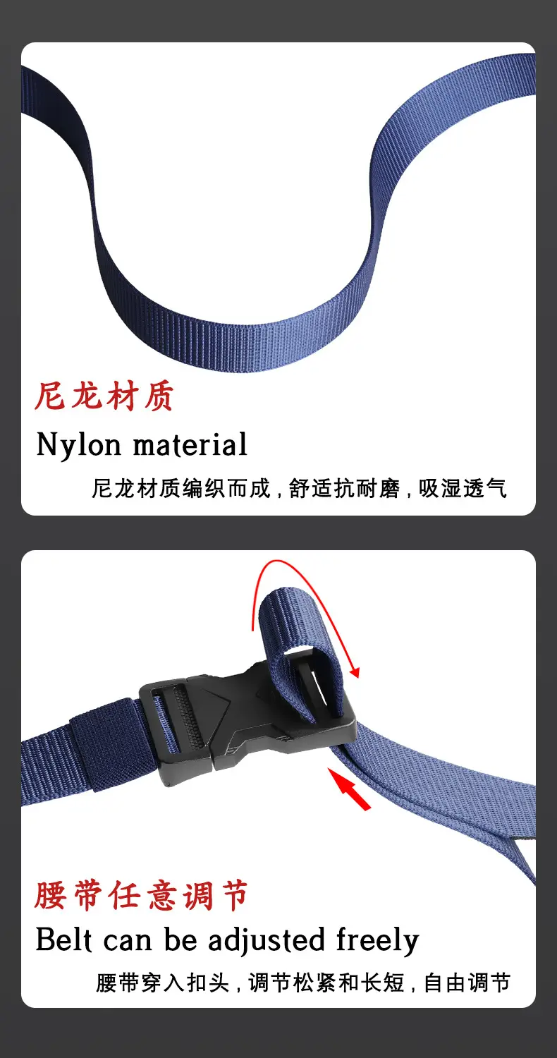 Men's Black Tactical Nylon Belt with Quick Release Buckle — feature 11