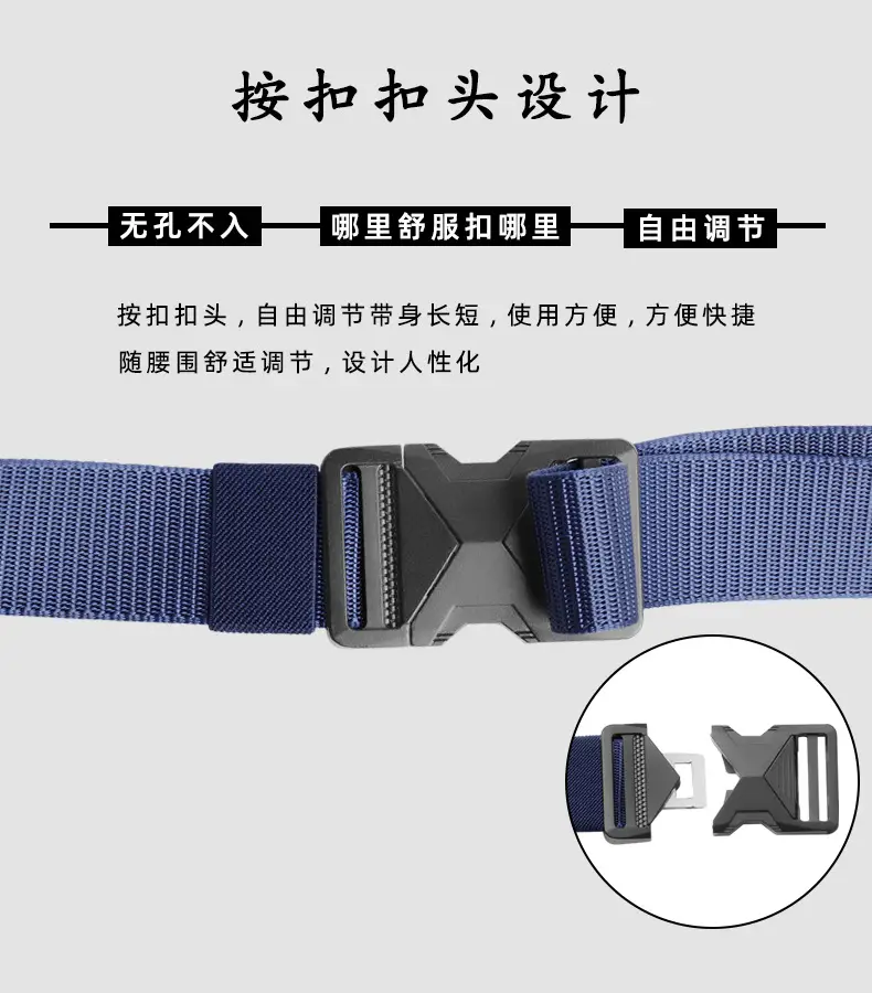 Men's Black Tactical Nylon Belt with Quick Release Buckle — feature 9