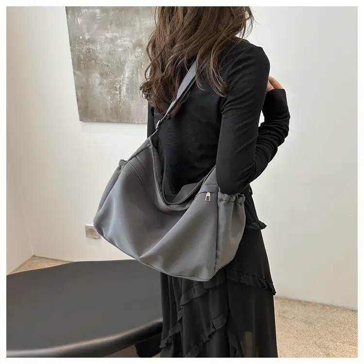 Black Canvas Shoulder Bag Women 2024 Autumn — feature 13