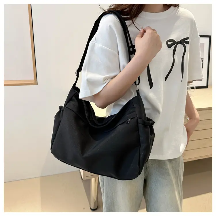 Black Canvas Shoulder Bag Women 2024 Autumn — feature 19