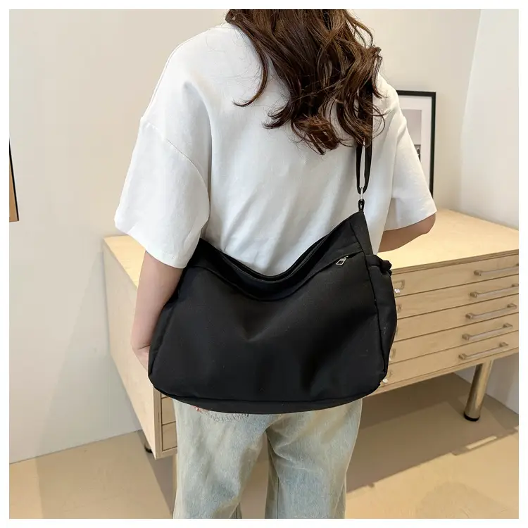 Black Canvas Shoulder Bag Women 2024 Autumn — feature 21