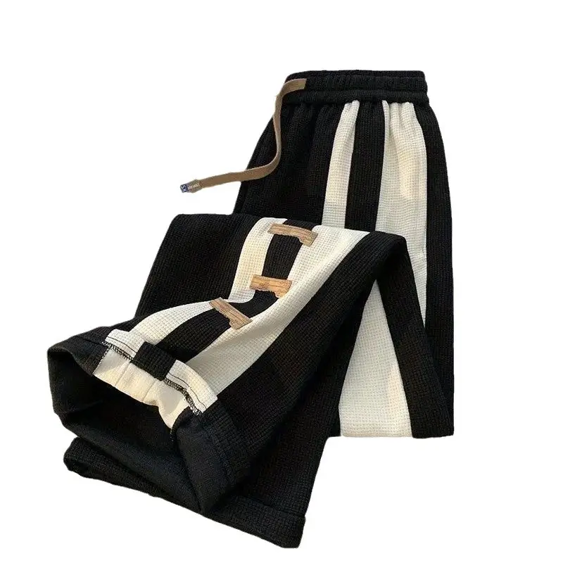 Men's Striped Pants High Street Vibe Casual Brown White - Image 6