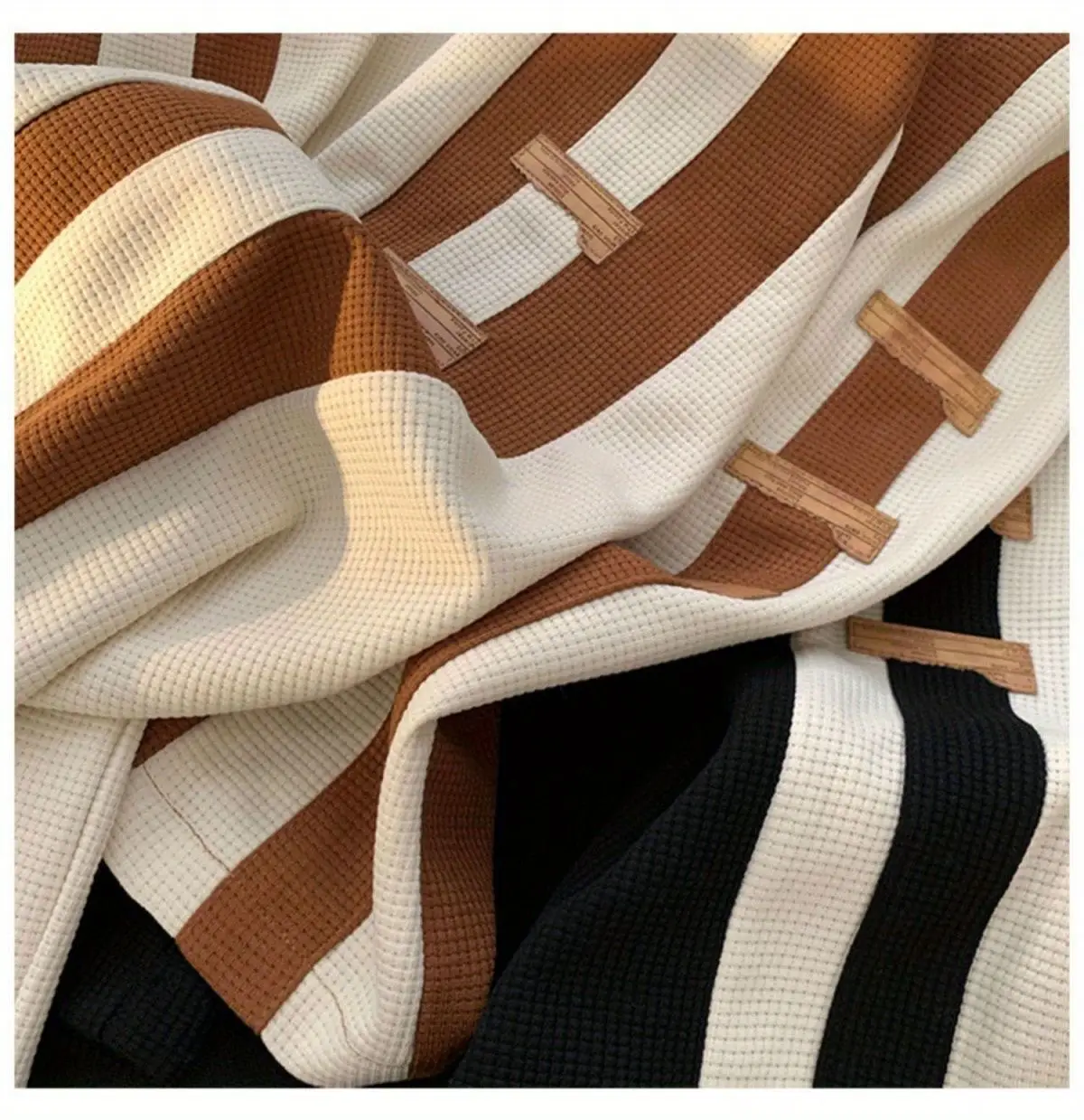 Men's Striped Pants High Street Vibe Casual Brown White — feature 5