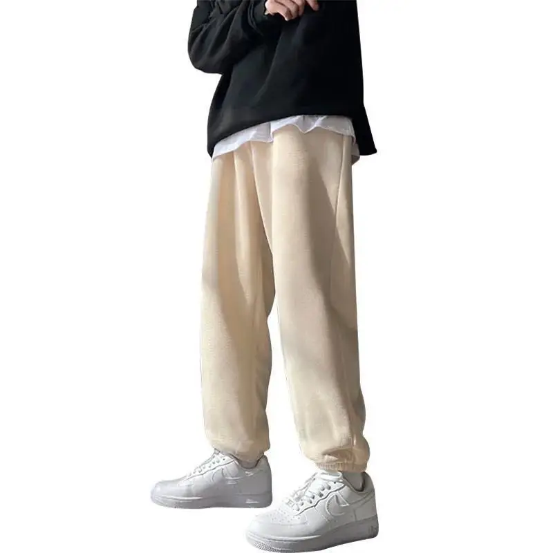 Men's Fleece Lined Velvet Pants Grey Winter Warm