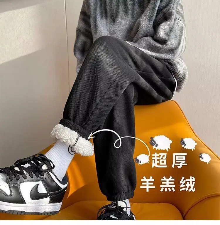 Men's Fleece Lined Velvet Pants Grey Winter Warm — feature 9