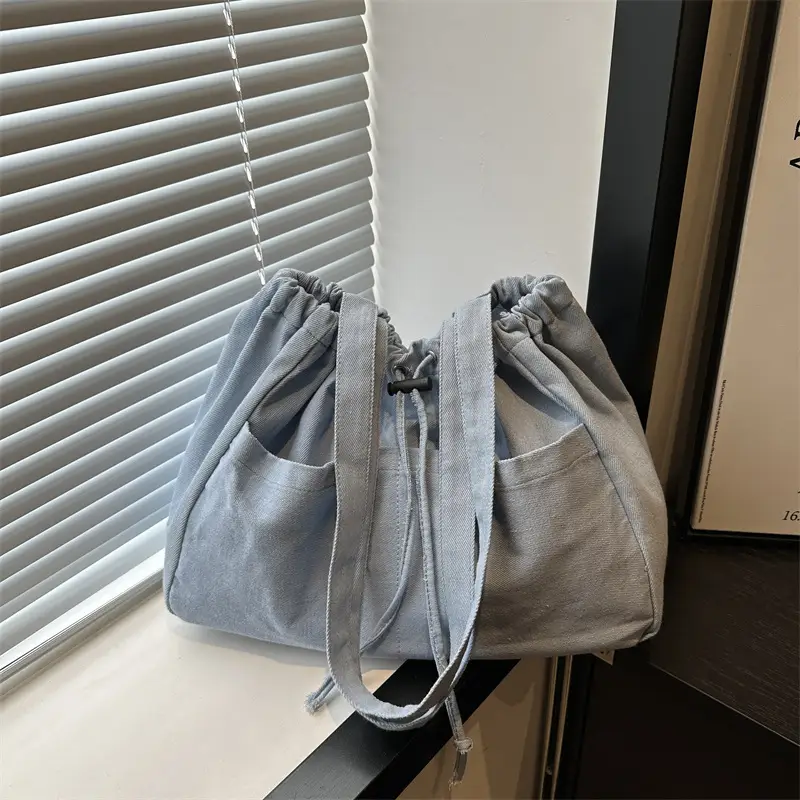 Large Capacity Denim Shoulder Bag for Women - Image 5