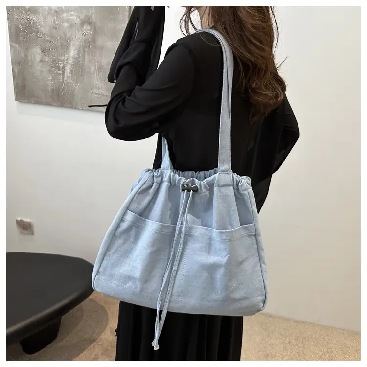 Large Capacity Denim Shoulder Bag for Women — feature 14