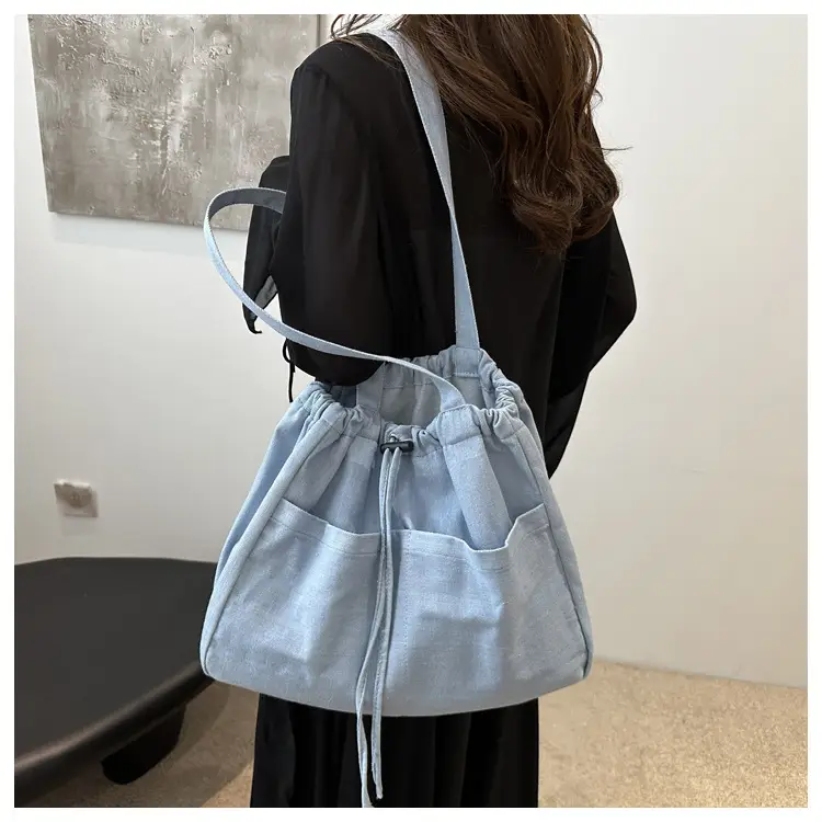 Large Capacity Denim Shoulder Bag for Women — feature 16