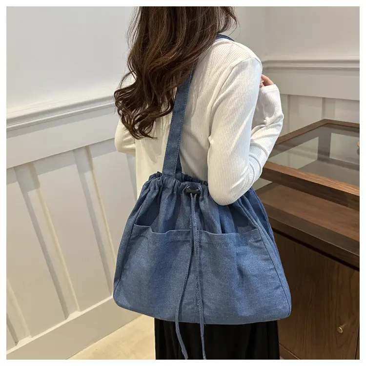 Large Capacity Denim Shoulder Bag for Women — feature 19