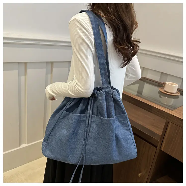 Large Capacity Denim Shoulder Bag for Women — feature 20