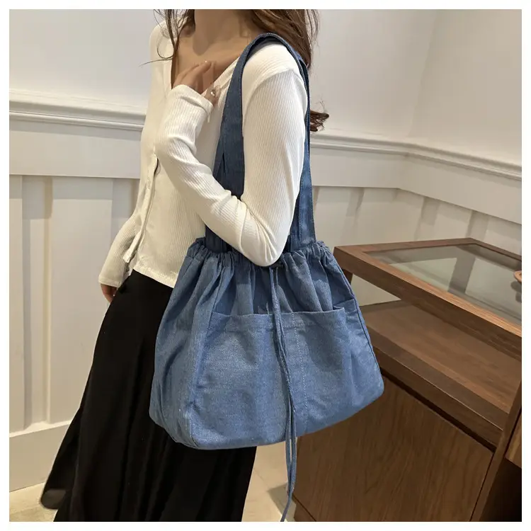 Large Capacity Denim Shoulder Bag for Women — feature 21