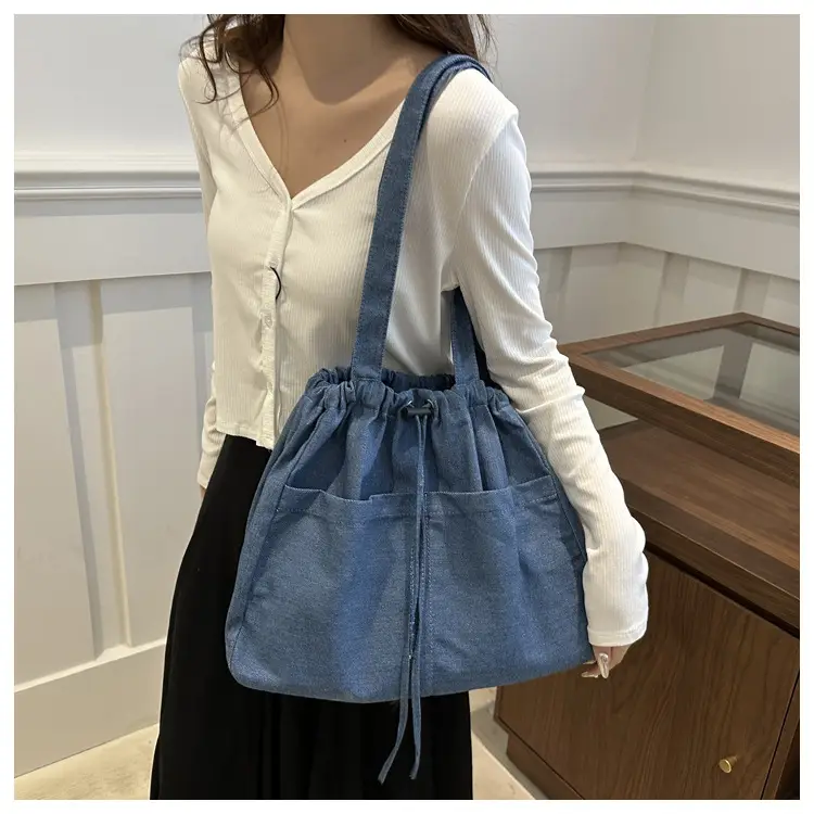Large Capacity Denim Shoulder Bag for Women — feature 22