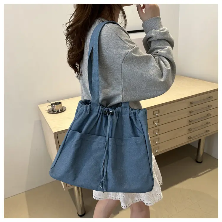 Large Capacity Denim Shoulder Bag for Women — feature 23