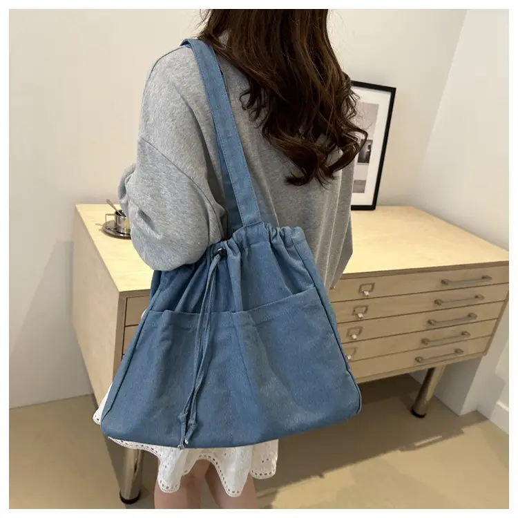 Large Capacity Denim Shoulder Bag for Women — feature 25